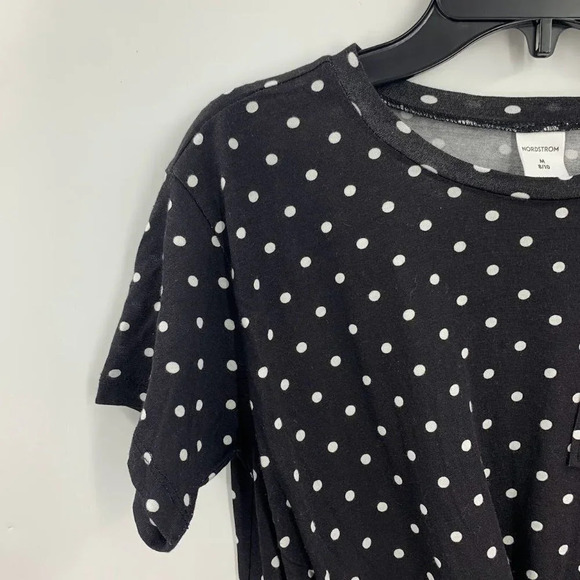 Nordstroms Kids' Knot Front Short Sleeve T-shirt Ivory Americana Dot Size 8 NWT - Picture 3 of 12